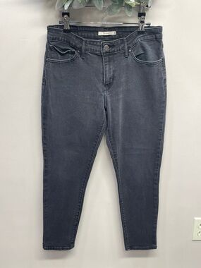 Levi’s 711 Skinny Black Wash Denim Jeans Mid Rise 30